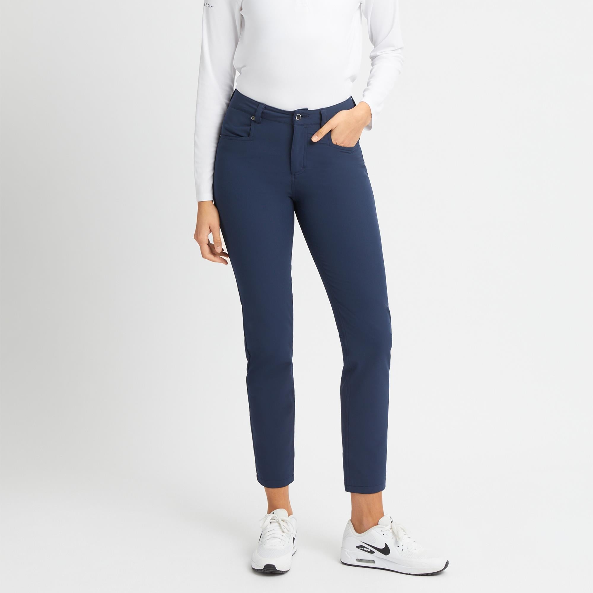 Rohnisch Chie Brushed Ladies Winter Golf Trousers Navy 30 Inch